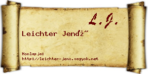 Leichter Jenő névjegykártya